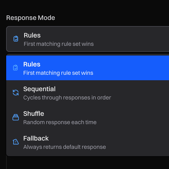 Response Modes demo screenshot
